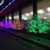 새로운 크리스마스 장식 LED 체리 꽃 나무 라이트 1.5m 1.8m 2.M 램프 풍경 웨딩 데코를위한 야외 조명