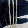 Gioielli con collana da tennis hip hop pronti per la spedizione della catena di larghezza da 3 "4 mm glassata