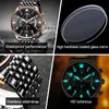 Wallwatches LIGE 2023 Luminous Fashion Watches Top Brand con todo el acero Luxury Sport Chronograph Quartz Watch Men Box
