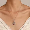 Pendentif Colliers Noir Et Blanc Ange Collier Pour Femmes Mode Rouge En Forme De Coeur Zircon 8 Mot Clavicule Chaîne Bijoux