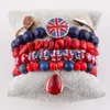 Strand MD Fashion Jeewelry Perlenarmband UK/USA/DE Mehrfarbig 5-teiliges Stapel-Armband-Set für Damenschmuck