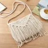 Borse da sera 2023 Borsa da donna Stile cinese Nappa Erba Borsa Summer Beach Pizzo Tessuto a spalla Tessuto manuale Rattan