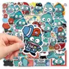 50PCS Graffiti Stickers Animated Half Fish For Car Skateboard Laptop Ipad Bicycle Motorcycle Helmet PS4 Phone Kids Toys DIY Decals Pvc Water Bottle Decor