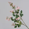 Fiori decorativi 1Piece Artificiale Rosa Multiflora Branch Bouquet di fiori di rose finte per la disposizione dei vasi per l'home office Matrimonio Festa di compleanno