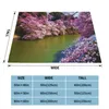 Blankets Cherry Blossoms Blanket For Couch Bed Super Soft Cozy Plush Microfiber Fluffy Lightweight Warm Flannel 80"x60"