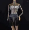 Stage Wear Lady Jazz Dance Costume DJ Singers Dress Clupclubs mostrando roupas de roupa de traje corpora