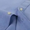 Camisas casuais masculas s6xl algodão oxford para manga longa com bolso listrado de bolso listrado