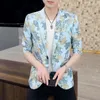 Men's Suits Men Spring And Summer Thin Sleeves In The Suit Hair Stylist Night Trend Single Jacket Coat Korean Slim Small Pyjt202U