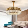 Lustres YOULAIKE lustre en cristal moderne pour salon or brossé cercle Design luminaire salle à manger décor Led Cristal lampe