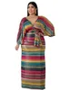 エスニック服2023秋のファッションアフリカン女性vネックビューティープラスサイズ2xl-6xlの長いドレスドレス