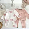 Kleidung Sets Kinder Baby Mädchen Kleidung Set Frühling Herbst Dot Print Pyjamas Für Kleinkinder Sleeper Tragen Outfits Anzüge