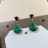 BUIGARI Diva Dream Qixi limited series designer dangle earrings for woman Natural malachite highest counter quality diamond anniversary gift 034