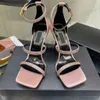 2023 Top Roman Style High Heel Sandals Open Open Rhinestone Womens Black Dinner Shoes Shoild Luxury Classic Classic Ongle Sandals 35-42 with D7JC#