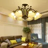 Pendant Lamps American Retro Chandelier Ceiling Living Room Suspended Dining Fixtures Nordic LED Lighting Bedroom Hanging Lights