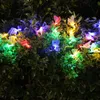 Gräsmattlampor 12 lysdioder solenergi Farterfly Fiber Optic Fairy String Lights Waterproof Christmas Outdoor Garden Holiday Decoration