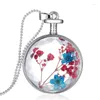 Pendentif Colliers 1pclove cristal naturel véritable fleur séchée collier plantes bijoux forme ronde verre
