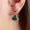 Buigari Small Spirt Series Designer Dangle Kolczyki dla kobiety naturalny Malachite najwyższa liczba biżuterii klasyczny styl rocznicowy prezent 035