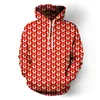 Sweat à capuche masculin à sweat à sweat 3D à tricoter drôle Harajuku Lucky Plaid rayures pulants hipster hip hop punk streetwear hiver hommes rouges décontractés