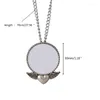 Pendentif Colliers Sublimation Blancs Collier Vintage Ronde Transfert De Chaleur Lunette Bijoux Couple Cadeau