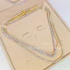 2023 Iced Out Moissanite Diamond Jewelry 10K Real Gold Tennis Chain