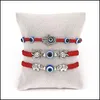 Bracelets de charme azul Evil Ey Eye Sixided Chain de corda para homens homens Tartaruga elefante hamsa mão vermelha corda jóias de moda jóias gota del dhkcv