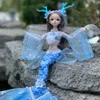 Dolls 30cm Mermaid Elf Princess com Antlers cocar de fada Figura Toys Decoration Gifts de aniversário DIY para meninas 230303