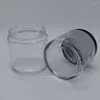 Storage Bottles 50pcs Arrival100g Clear Glass Jar With Black Aluminum Screw Lid 100ml Empty Box Container Packaging