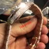 Luxury Watch Top Version Moissanite Diamonds Watch Rose Gold Mixed Silver Skeleton New Test Quartz Movement Full Ice