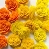 Kwiaty dekoracyjne 24pcs 3 cm Niepłynny ręcznie robiony sztuczny kwiat róży Dekor