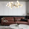 Lampadari Soggiorno nordico Lampadario a led di lusso G4 Foyer Lustre Asta di illuminazione in metallo dorato Lampada a sospensione Apparecchi per interni Lampadari