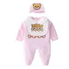 Cute kids Clothes Sets Baby Romper Printing bear Newborn Boys Girl Bodysuits Designer Toddlers Infants Jumpsuit Bibs Cap Outfits