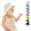 Enfants Seau Chapeaux Enfant Crème Solaire Respirant Bassin Chapeau Solide Plage Cap Bébé D'été Pêcheur Cap Réglable Voyage Parasol Casual En Plein Air Partie Pare-Soleil BC418-2