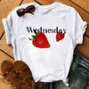 Magliette da donna Monday Watermelon Top moda donna Cute Fruit White T-shirt Summer Casual