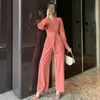 Jumpsuits voor dames rompers 2023 vrouw zipper wijd been broek hoge taille herfst jumpsuit dames vrouwen elegante play playsuit ravotten met lange mouwen