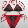 Dames bikini ontwerper sexy strand bikini's badpak mode brief gedrukt kant-up zomer split badpak bikini's voor dames