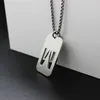 Pendant Necklaces Men's Hollow Letter Military Necklace Korean Stainless Steel Personality Hip-hop Trendy Sweater Chain Student