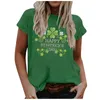Women's T Shirts St. Patrick's Day Leaf Printed Blusas And For Women Kawaii Clothes Blouses Harajuku Tops Casual Fall