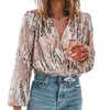 Dames blouses blusas tops vrouw 2023 lente blouse wasbare vrouwelijke elegante glitter chemise femme