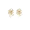 Orecchini pendenti Lampadario Design 14k Oro reale Cubic Zirconia Fuochi d'artificio scintillanti Bellissimo temperamento Accessori da donna Gioielli