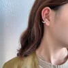 Brincos de costas 925 prata esterlina 2 camadas de superfície lisa Ear manguito para mulheres sem piercing jóias
