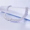 Modehiphop smycken 12mm 5a def moissanite diamanthalsband isad ut kubansk länkkedja
