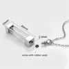 Pendentif Colliers 1 PC En Acier Inoxydable Verre Médaillon Collier Crémation Urne Cendrier Titulaire Pour Hommes Femmes