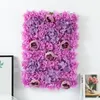 Decoratieve bloemen Kunstmatige hortensia pioenwand Wereldhouw POGRAGRAGRAMMER Achtergrond Home Winkelcentrum Restaurant Pink Blue Flower Row Decor Pink Blue Flower Row Decor