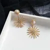 Dangle Earrings & Chandelier Radial Fireworks Sun Sweet Pearl Zircon For Women 2023 Female Fashion Jewelry BrincosDangle Kirs22