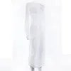 Abiti casual 2023 Abito da spiaggia vuoto in pizzo bianco estivo Abito da donna a maniche lunghe in bikini Cover-Up Maxi tunica da indossare femminile