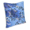 Pillow Cherry Blossom Peach Cover 45x45cm Floral Flowers Pattern Velvet Modern For Car Sofa