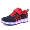 Athletic Shoes Children Adult Girl Boy Glowing Sneakers Mesh Knitted Luminous Sneaker Teenager Led Lighted Casual