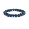 Charm Armband 8mm Agate Chakras Black Lava Stone Beads Elastic Essential Oil Diffuser Armband Vulkanic Rock Pärled Handsträngar D DH5BW