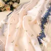 Bufandas Mujer Bufanda de seda de imitación Chales con estampado floral Oficina Señora Envolturas suaves Pañuelo femenino Toalla de playa Regalo 90x180 cm