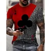 T-shirts pour hommes 2023 Casual Plum Poker Print Leopard-Lrint Lanel Top T-shirts pour hommes O-Neck Short Sleeve Loose Oversized T-Shirt Tops Tees